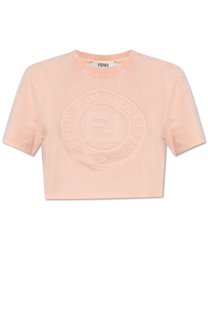 Fendi Short T-shirt with embossed logo | Women's Clothing